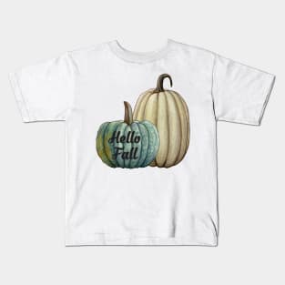 Hello Fall Season Thanksgiving and Fall Color Lovers Kids T-Shirt